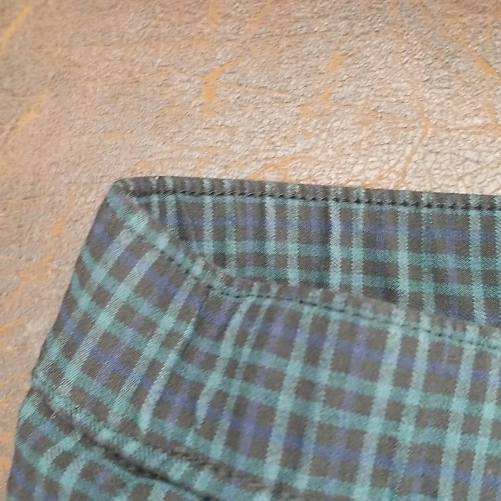 #R - Hollister Women Ultra High Rise Plaid Pants Blue Green Black Size S - Picture 10 of 11